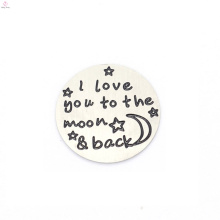 Acero inoxidable de la venta superior Te amo a la luna $ back letter silver plate jewelry